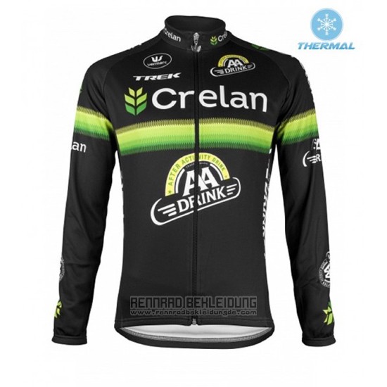 2016 Fahrradbekleidung Crelan AA Grun und Wei Trikot Langarm und Tragerhose